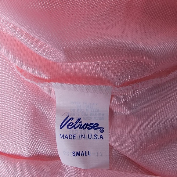 NWT Vintage Velrose Nightgown Small Pink Nylon Lace Trim Made in USA 1960s 70s - Picture 8 of 9